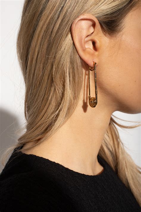 versace safety pin earrings